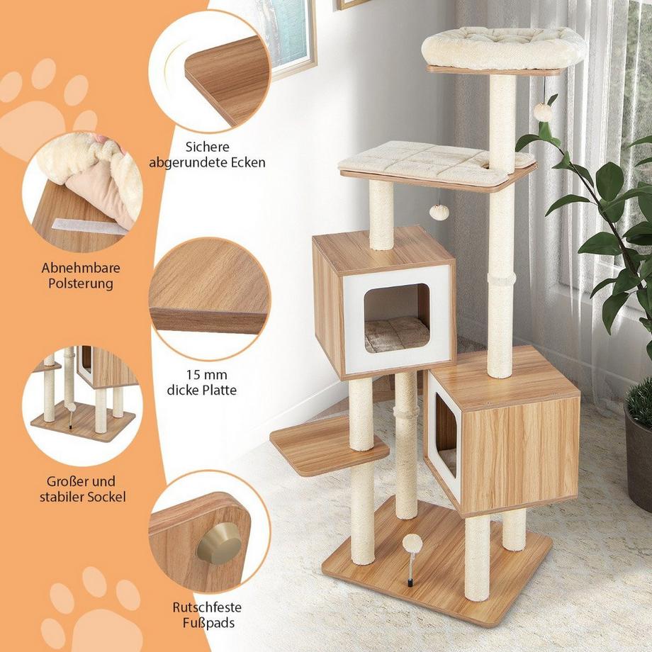 Arbre à chat avec poteaux en sisal