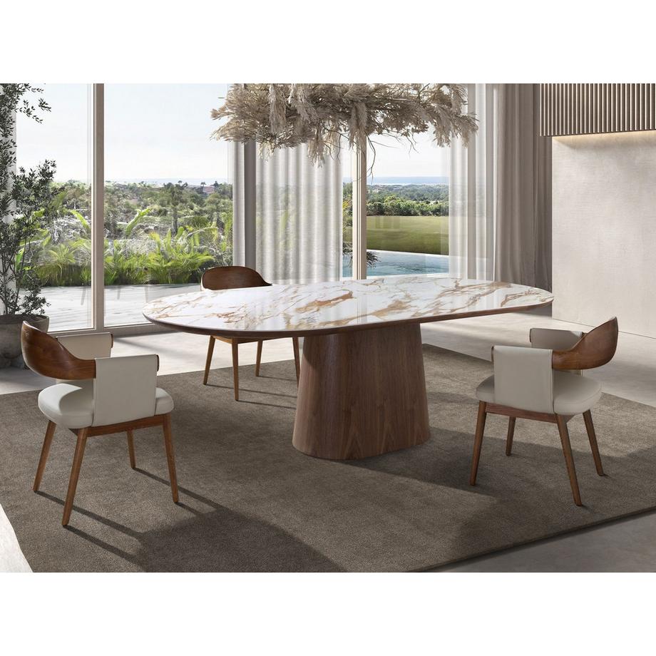 ANGEL CERDA Table de salle à manger ovale demi-ronde  