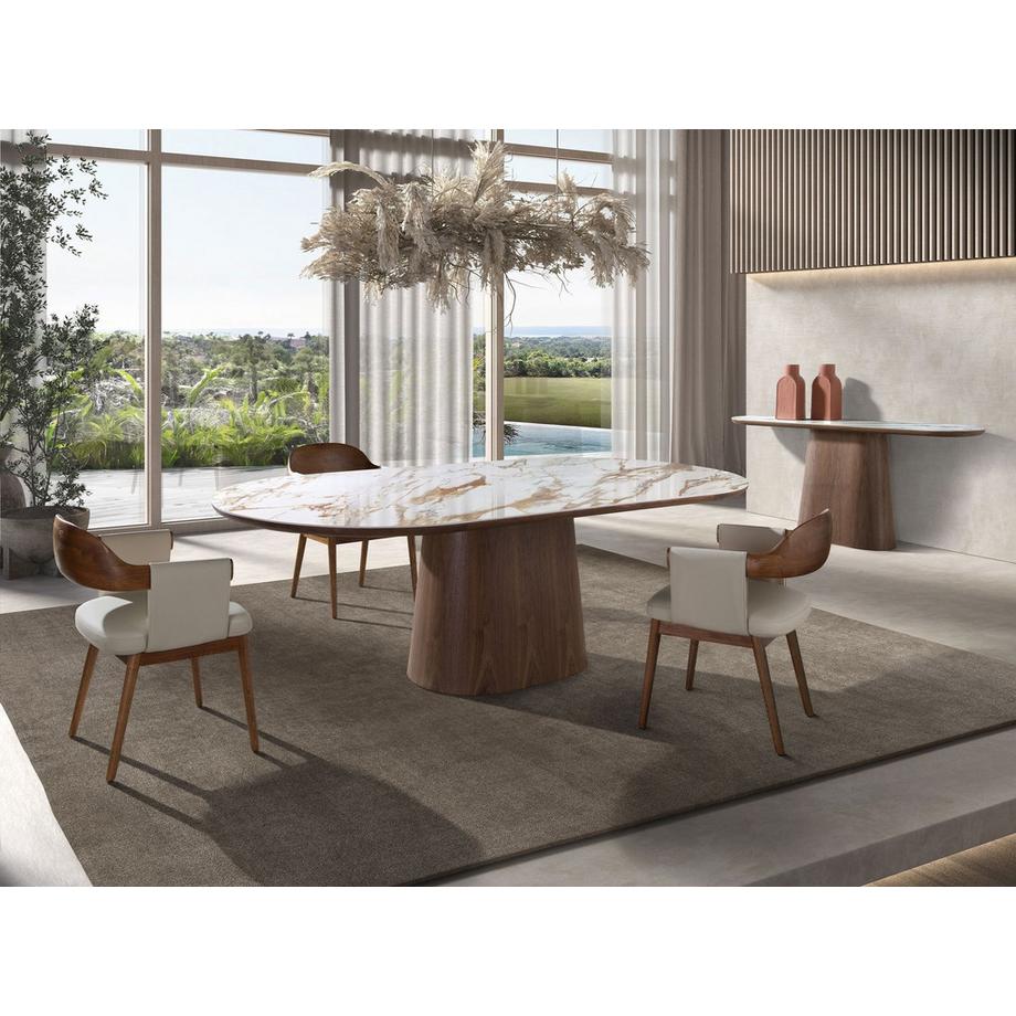 ANGEL CERDA Table de salle à manger ovale demi-ronde  