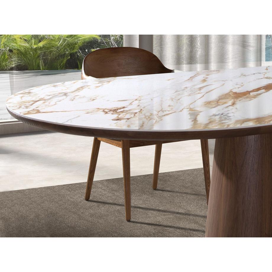 ANGEL CERDA Table de salle à manger ovale demi-ronde  