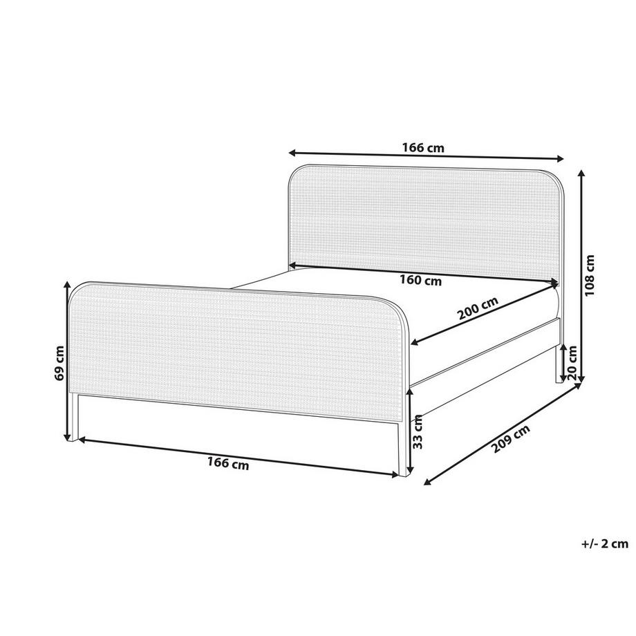 Beliani Lit avec sommier en Bois de pin  GONFARON  