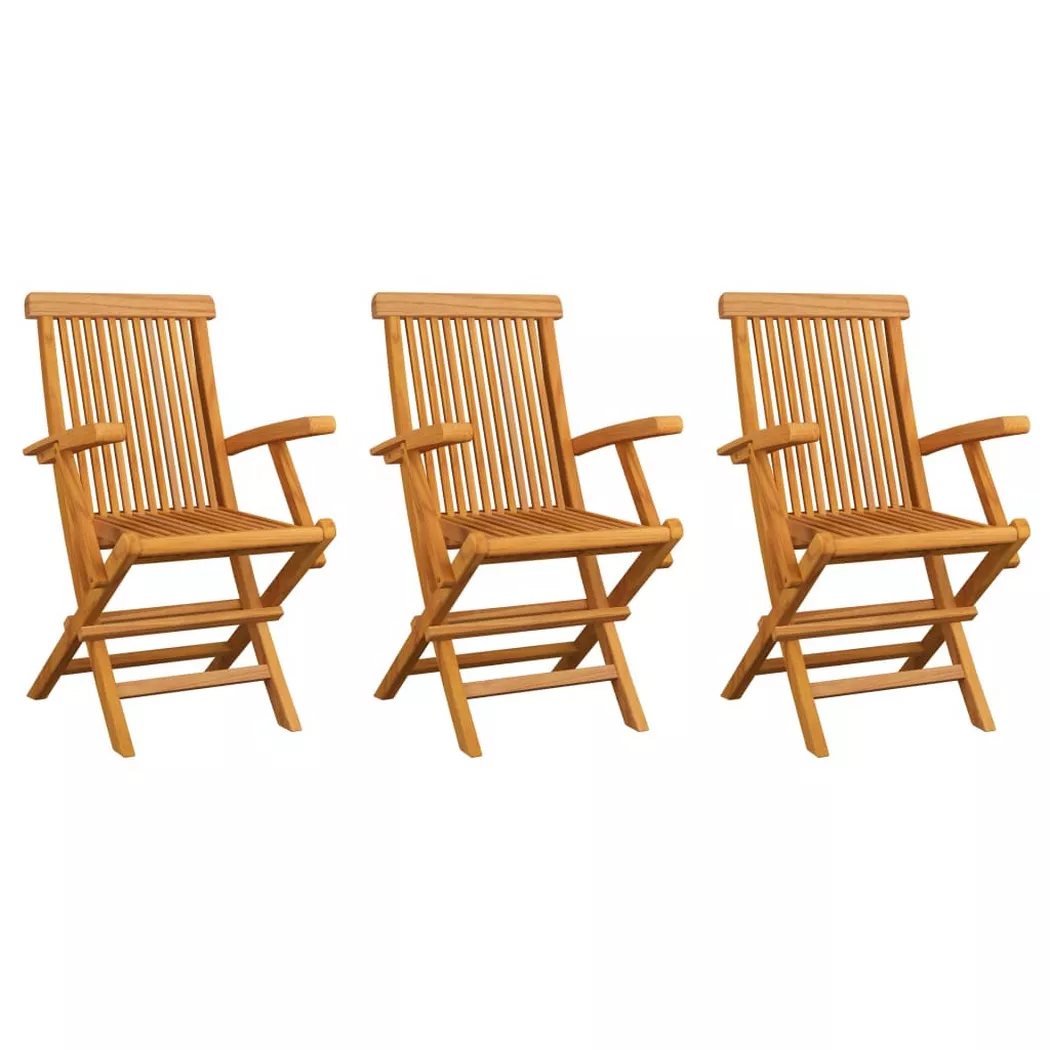 Vidaxl - Chaises de jardin 3 pcs Bois de teck massif