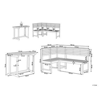 Beliani Set da pranzo da giardino en Legno d'acacia Scandinavo TREIA  