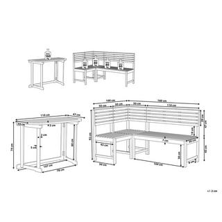 Beliani Ensemble de jardin en Acacia Scandinave TREIA  