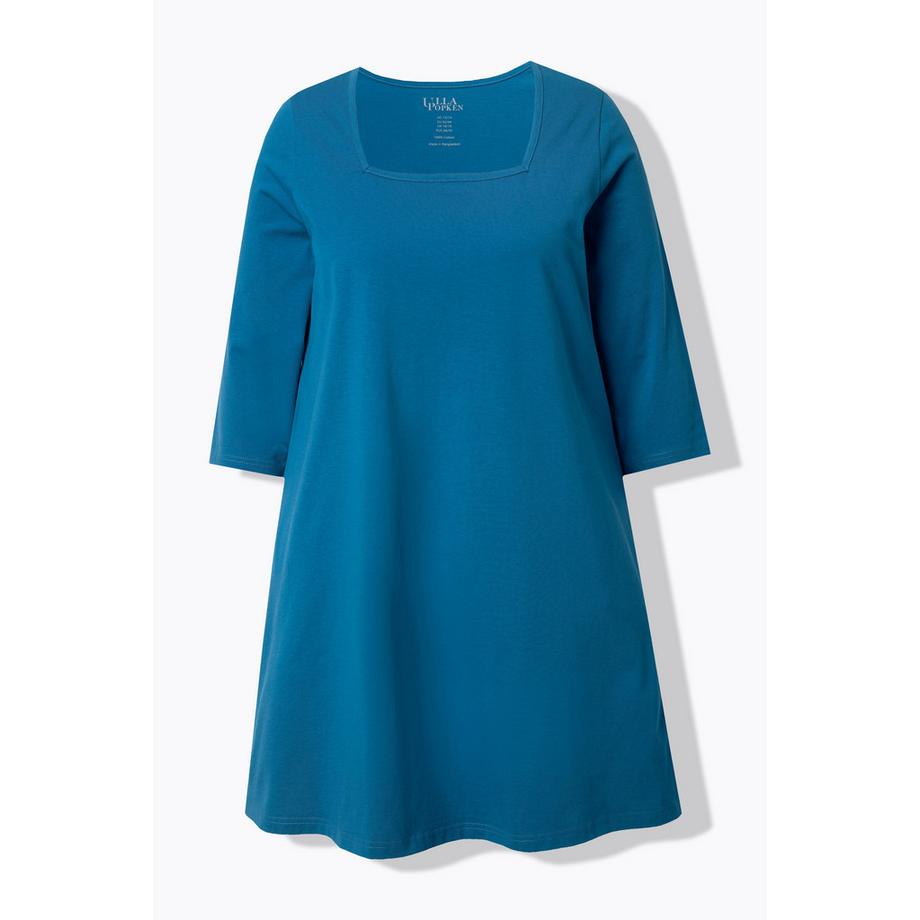 Ulla Popken Longshirt A-Linie Carrée-Ausschnitt 3/4-Arm  