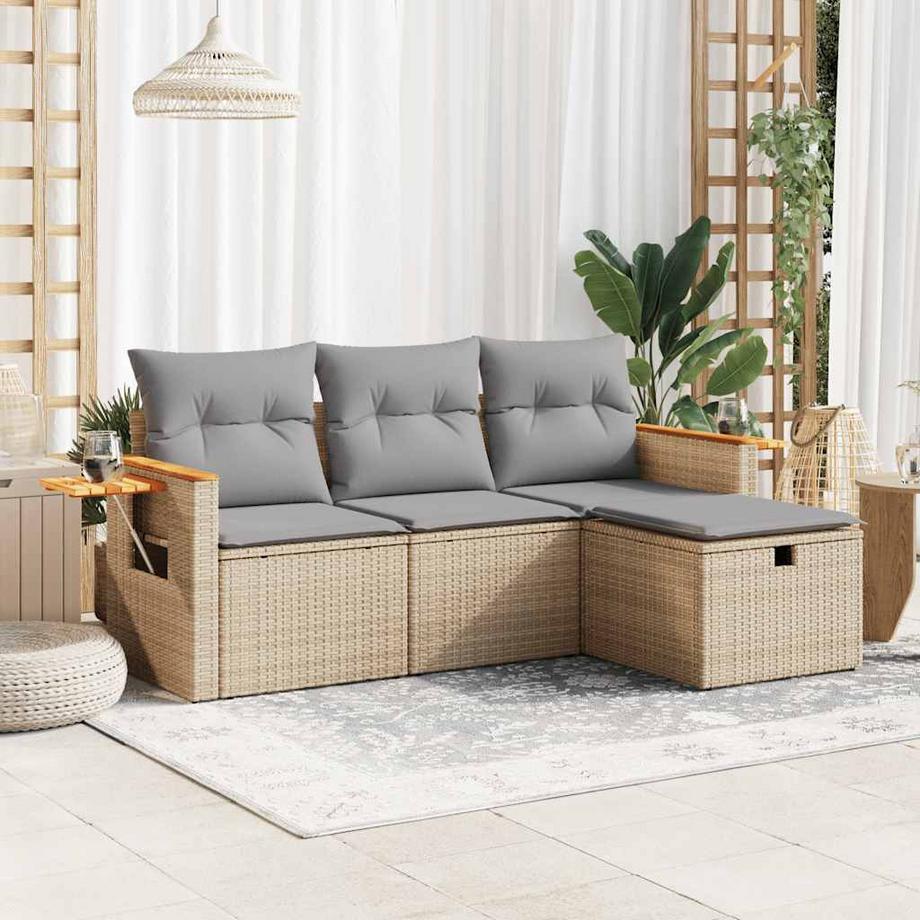 VidaXL set di divani da giardino Polirattan  