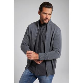 JP1880  Cardigan con colletto alto e orli a costine 