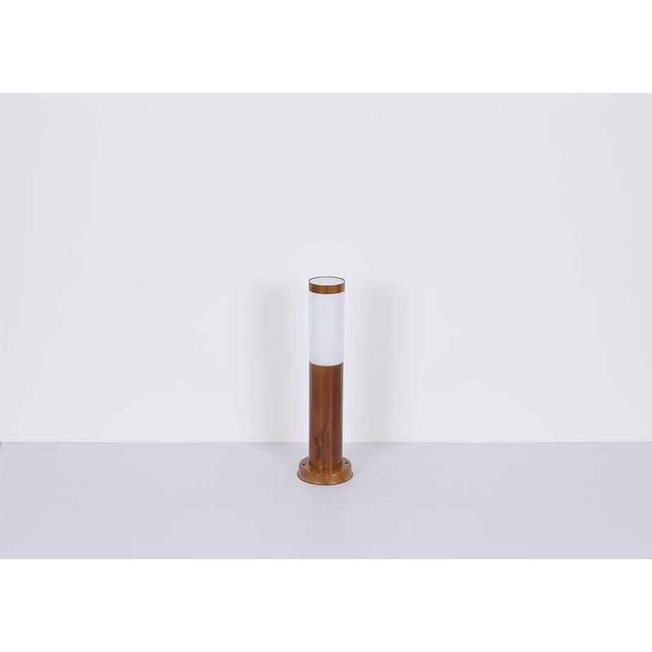 mutoni Lampe d'extérieur Boston inox 1xE27 aspect bois 13x13x45  