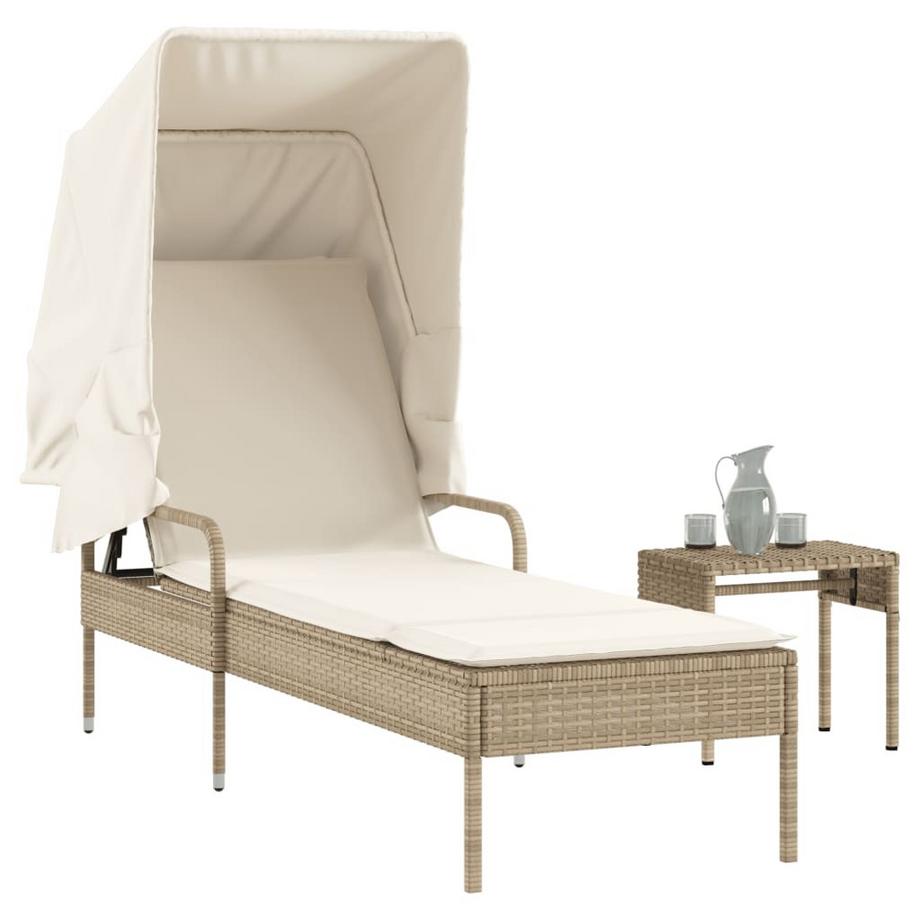 VidaXL Chaise longue rotin synthétique  