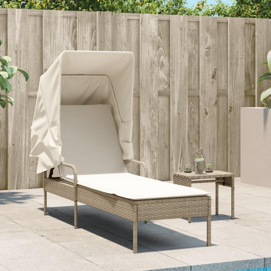 VidaXL Chaise longue rotin synthétique  