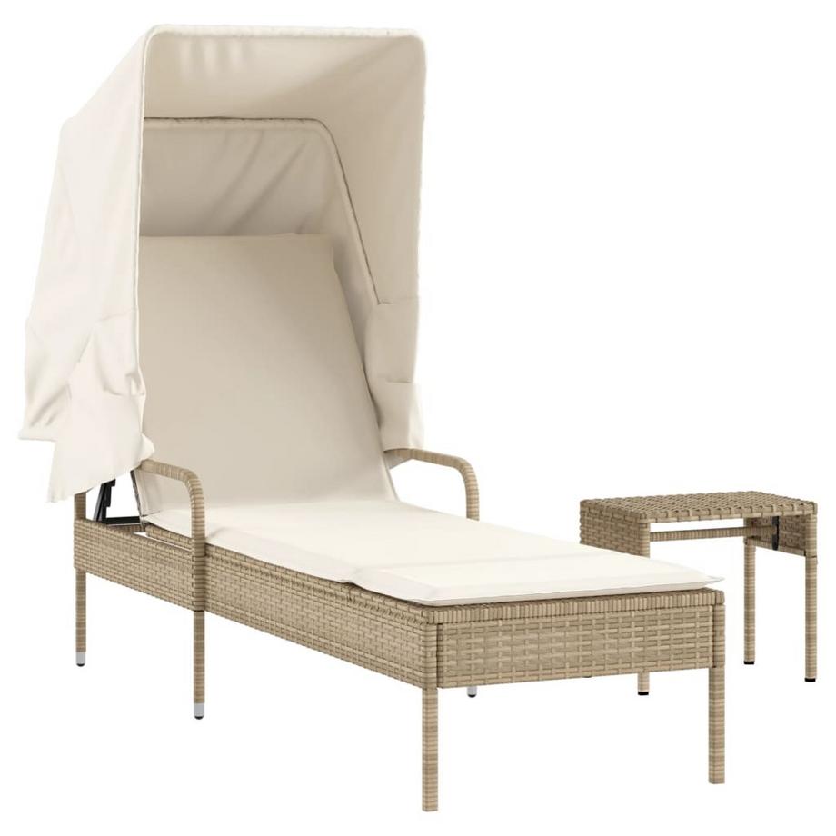 Chaise longue rotin synthétique