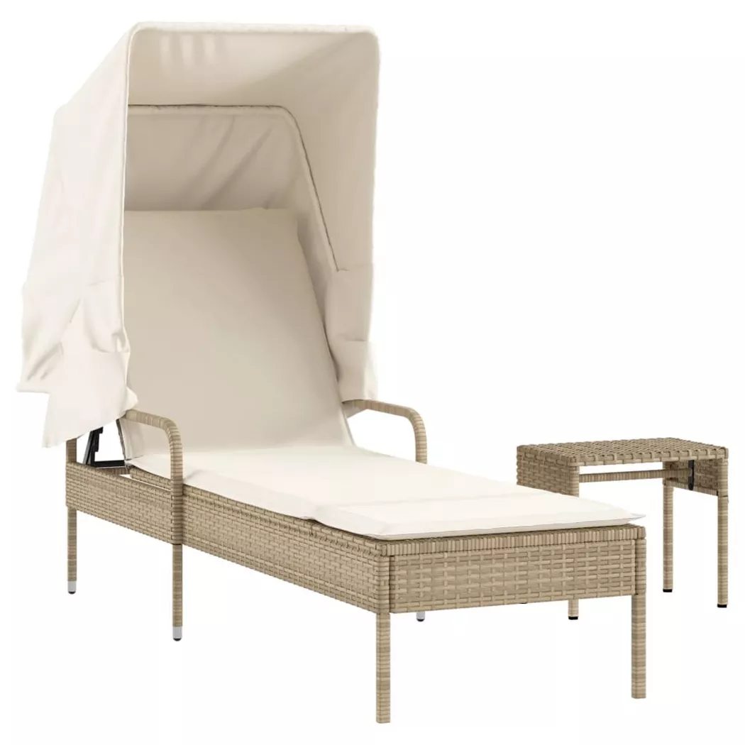 VidaXL - Chaise longue rotin synthétique, One Size, Beige