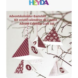 HEYDA Adventskalender Bastel Set 8 x 8 x 9 cm, Rot/Weiss  