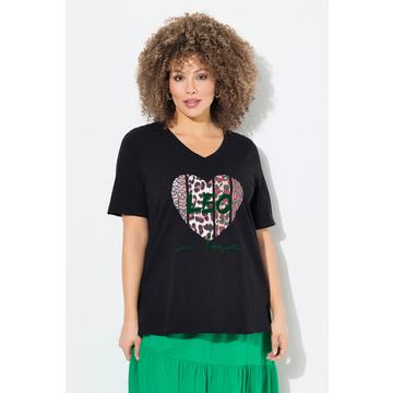 T-Shirt, Leo-Herz, Classic, V-Ausschnitt, Halbarm