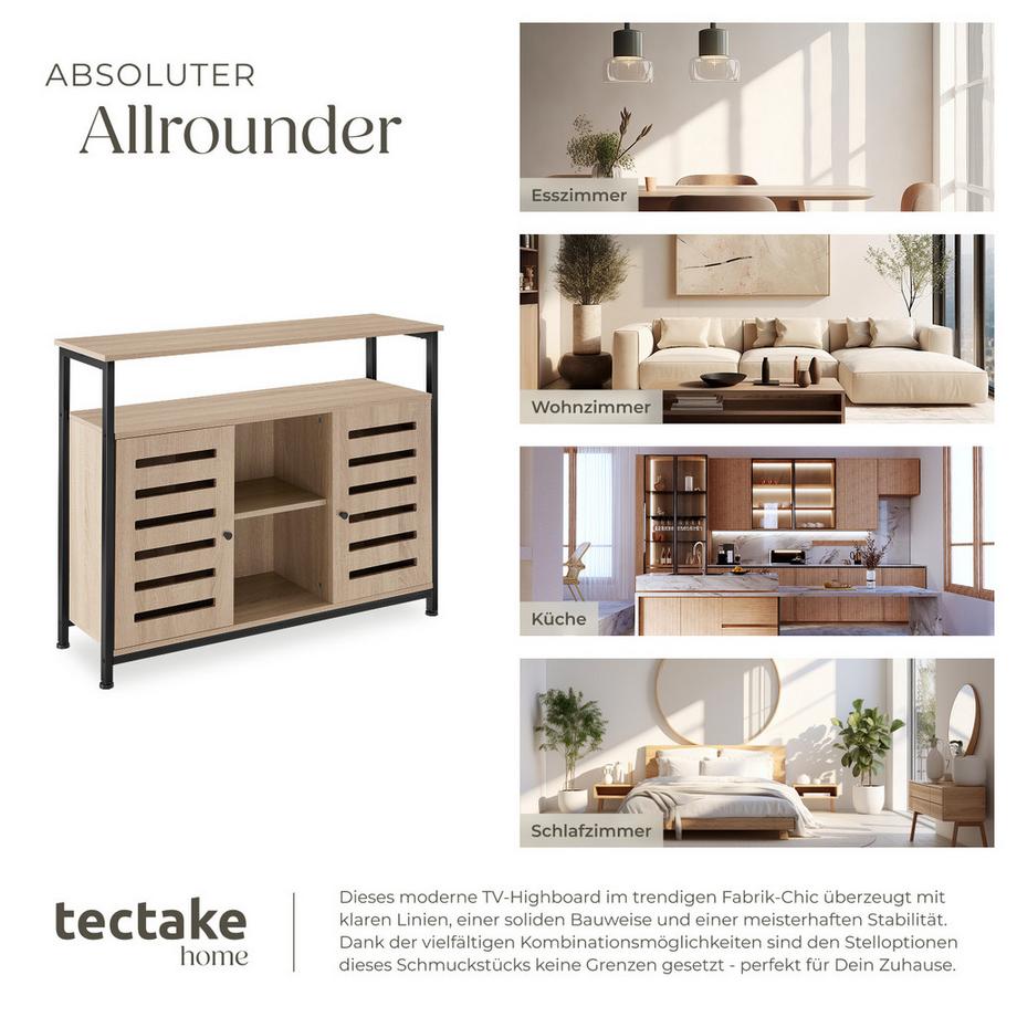 Tectake Sideboard Warrington Industrial Style Holz und Stahl  