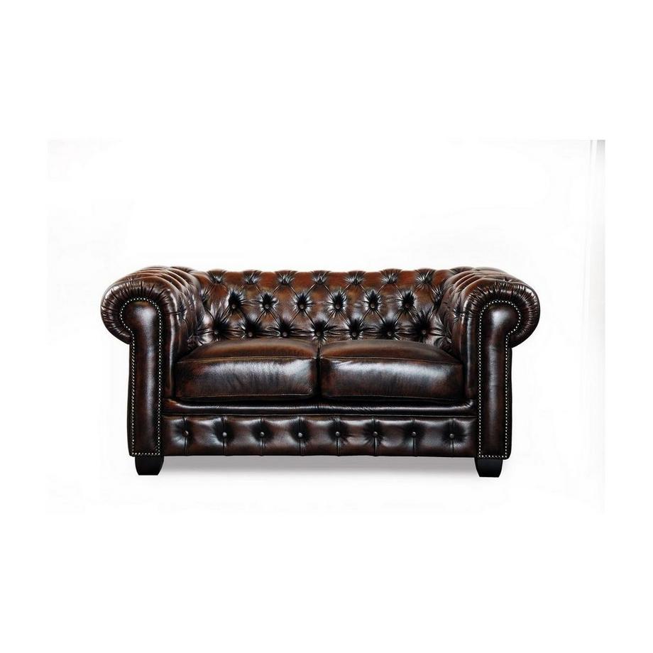 LINEA SOFA Chesterfield Garnitur 3+2 Büffelleder BRENTON  