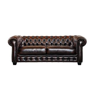 LINEA SOFA Chesterfield Garnitur 3+2 Büffelleder BRENTON  