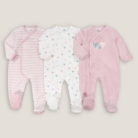 La Redoute Collections  Lot de 3 pyjamas 1 pièce velours 