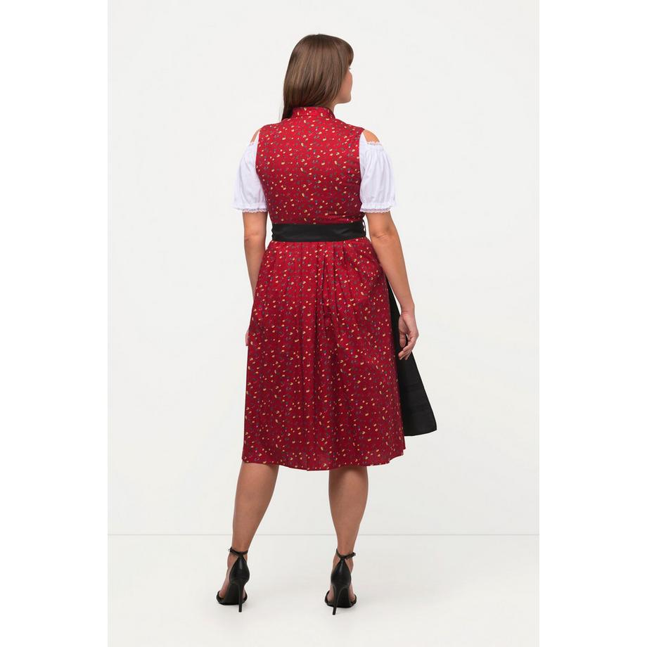 Ulla Popken Dirndl Allacciatura Collo Alto Scollo a V Senza Maniche  