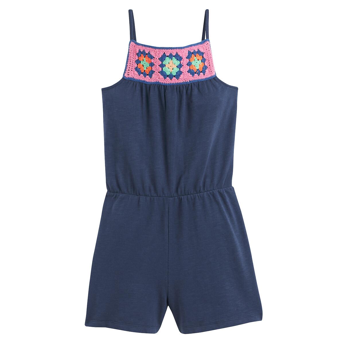 La Redoute Collections  Kurzer Jumpsuit mit schmalen Trägern & Häkel-Akzent 