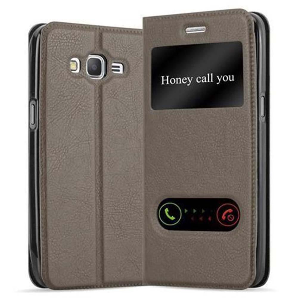 Cadorabo  Housse compatible avec Samsung Galaxy GRAND PRIME - Coque de protection avec fermeture magnétique, fonction de support et 2 fenêtres de visualisation 