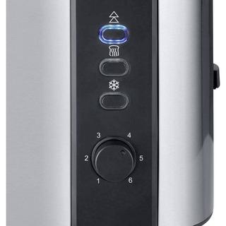 SEVERIN AT 2589 Toaster mit Brötchenaufsatz Edelstahl (gebürstet), Schwarz  