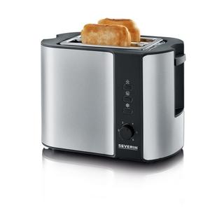 SEVERIN AT 2589 Toaster mit Brötchenaufsatz Edelstahl (gebürstet), Schwarz  