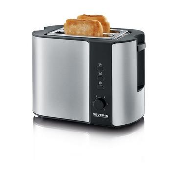 AT 2589 Toaster mit Brötchenaufsatz Edelstahl (gebürstet), Schwarz