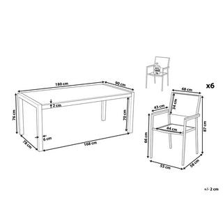 Beliani Essgruppe für 6 Personen aus Sicherheitsglas Industriell GROSSETO  