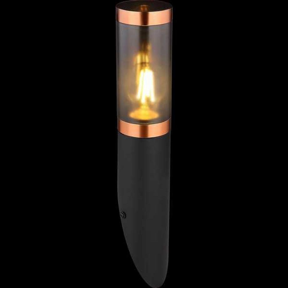 mutoni Lampe d'extérieur Boston inox noir 1xE27 noir 8x41  