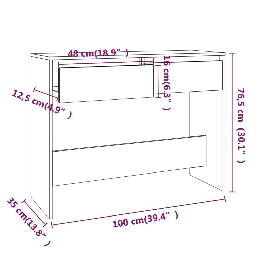 VidaXL Table console bois d'ingénierie  