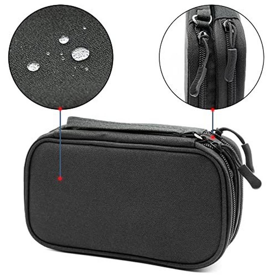 Only-bags.store  Kabelorganisationstasche Wasserdichte kleine Kabeltasche Doppellagige Tasche mit fester Platte Elektronische Tasche Elektrischer Organizer Kabeltasche Elektronisches Zubehör 