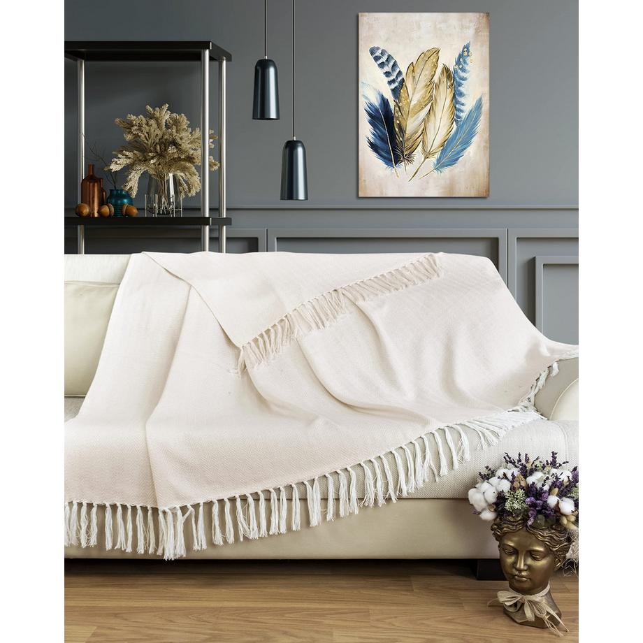 Alopini Coperta Plaid Premium con Frange  