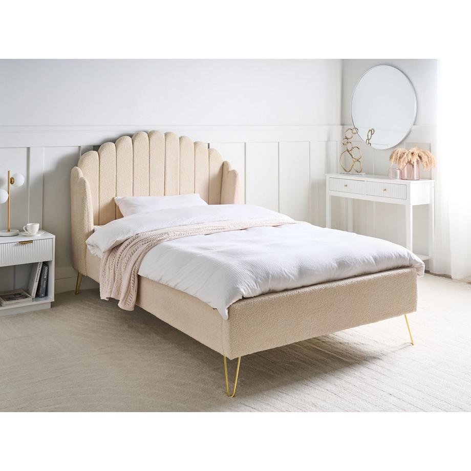 Beliani Letto en Bouclé Minimalista AMBILLOU  