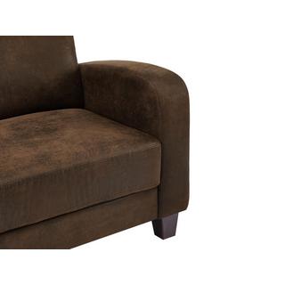 Vente-unique Club-Sofa 3-Sitzer - Mikrofaser - Braun - Vintage-Leder-Optik - MADIE II  