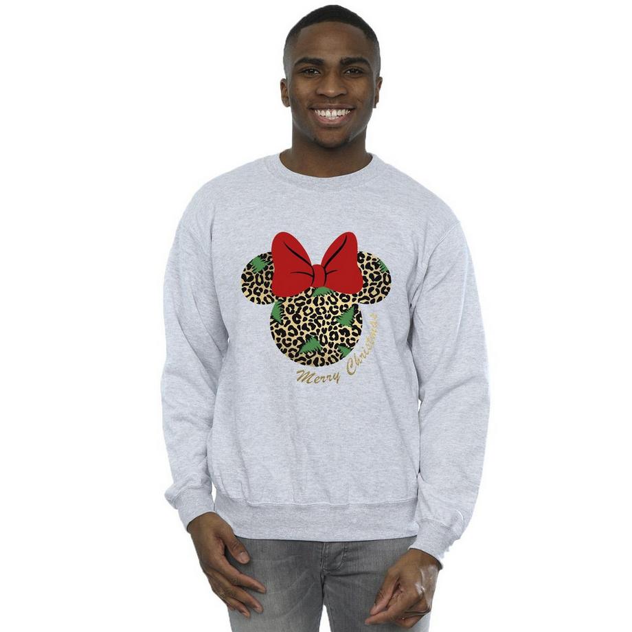 Disney Minnie Mouse Noël Imprimé Léopard Sweatshirt  