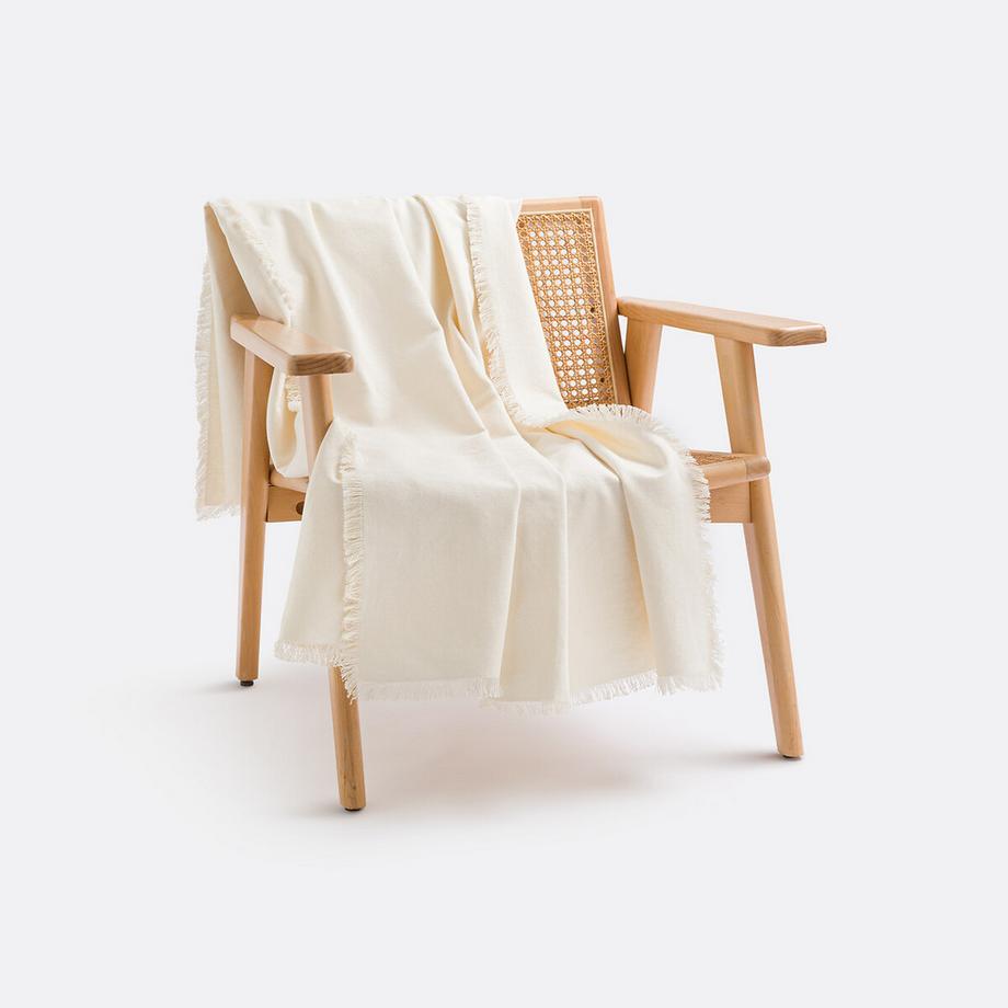 Plaid coton frangé