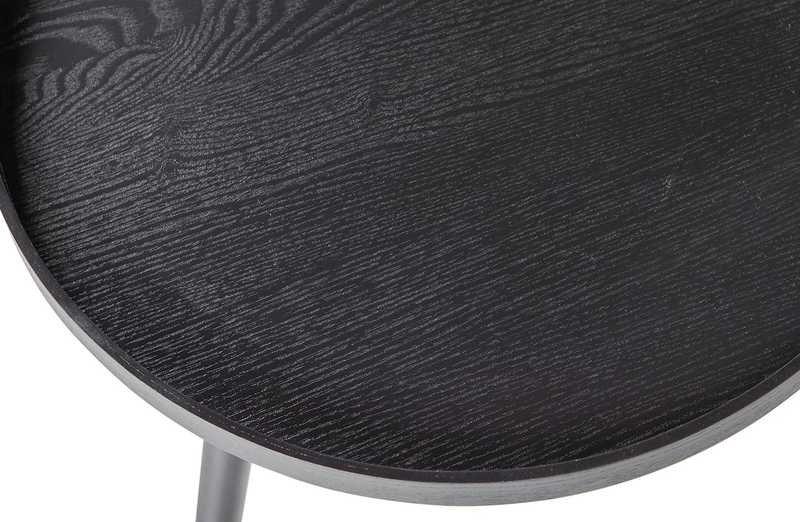 mutoni Table d'appoint Mesa noir rond 45x45  