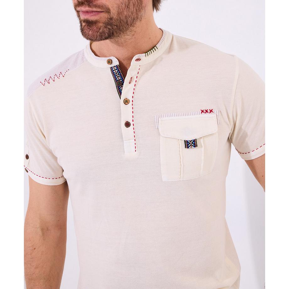 Joe Browns Pique Aztec Poche Poitrine Henley  