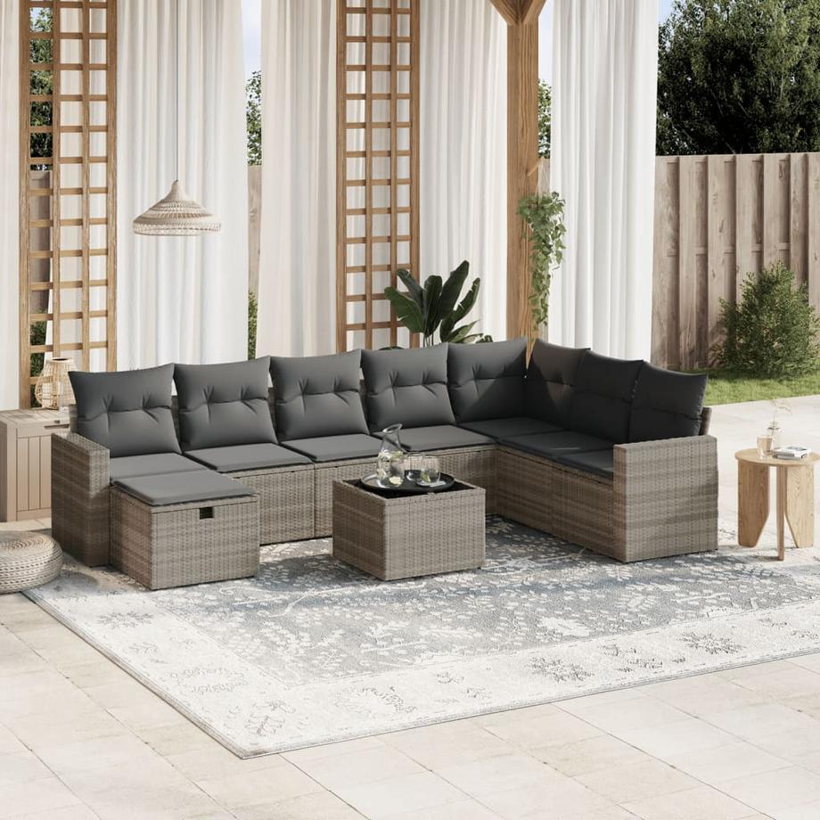 VidaXL set divano da giardino Polirattan  
