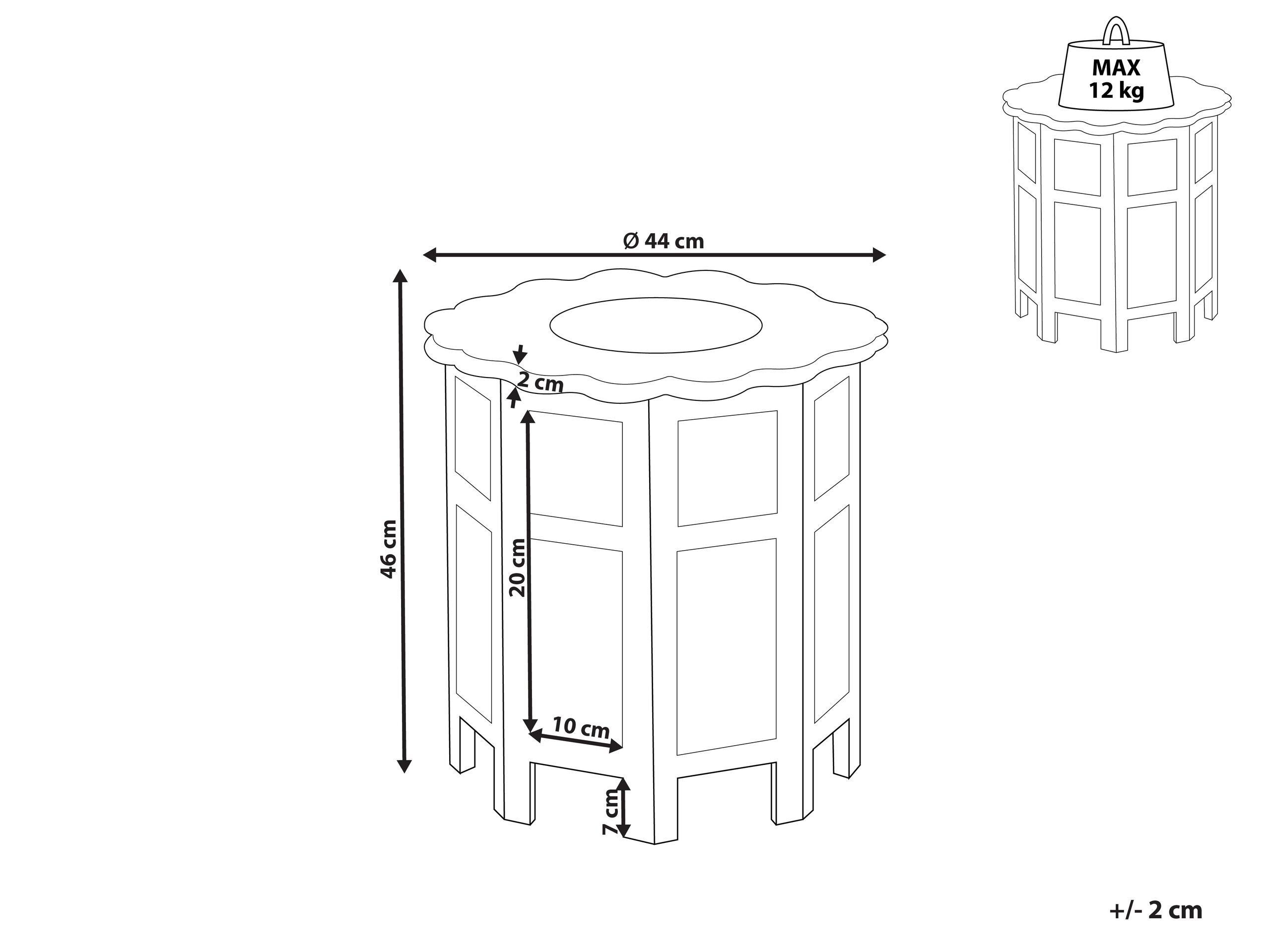 Beliani Table d'appoint en Manguier Rustique BADHI  