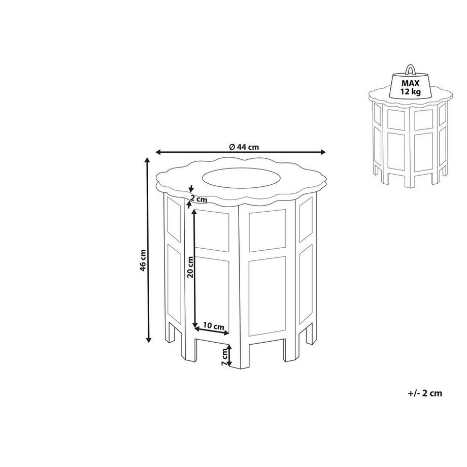 Beliani Beistelltisch aus Mangoholz Rustikal BADHI  