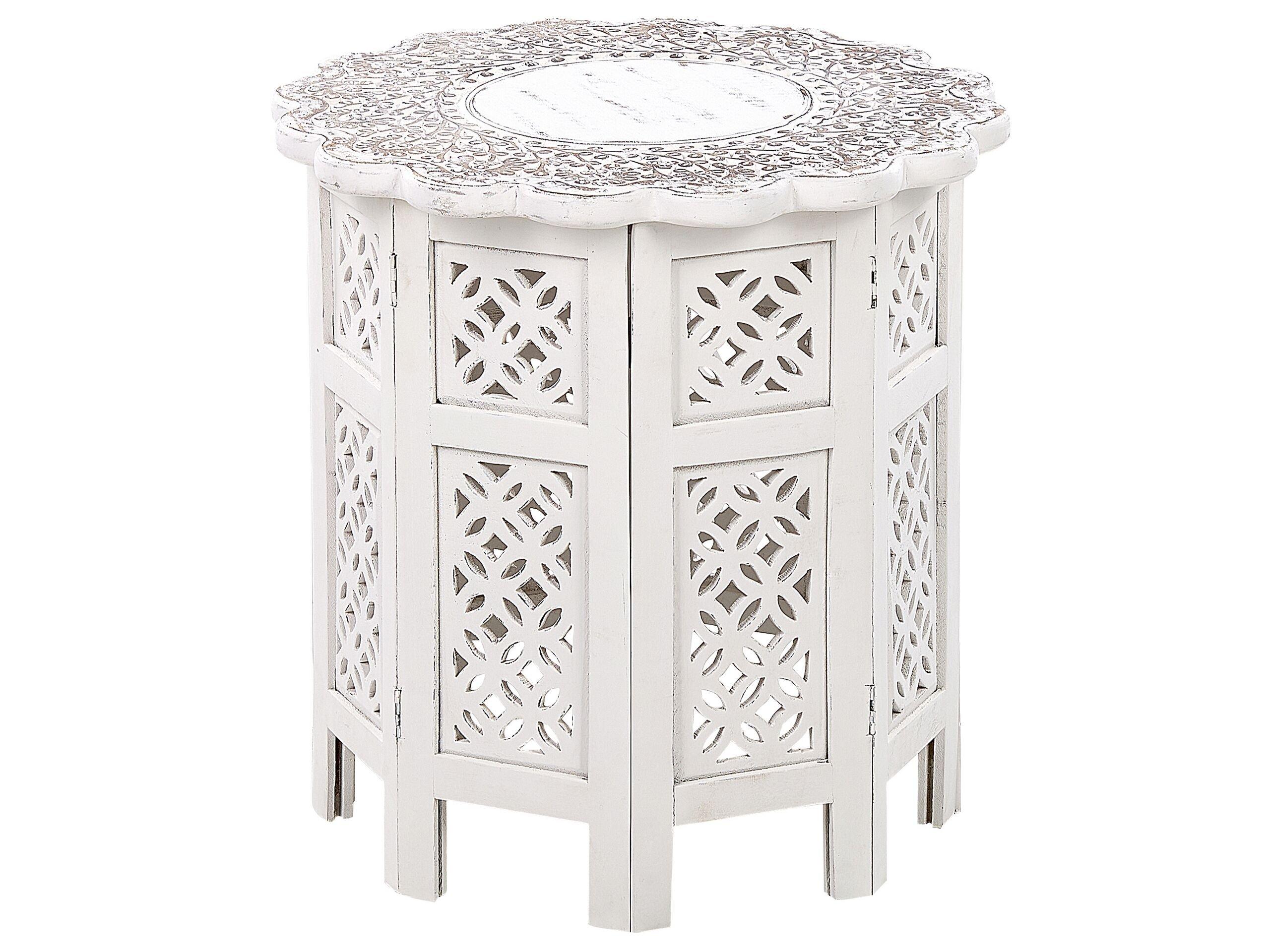 Beliani Table d'appoint en Manguier Rustique BADHI  