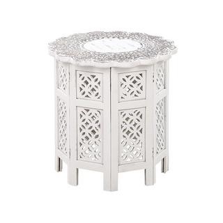 Beliani Table d'appoint en Manguier Rustique BADHI  