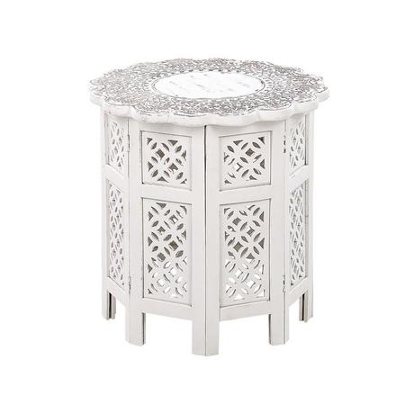 Beliani Table d'appoint en Manguier Rustique BADHI  