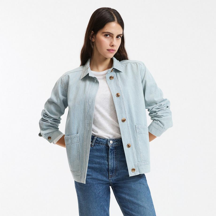 Veste boutonnée rayée Signature