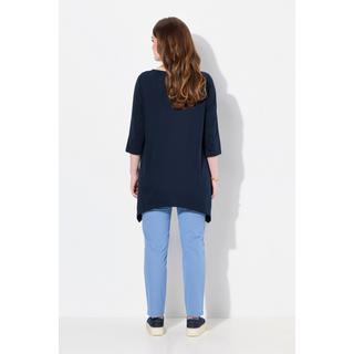 Ulla Popken  Shirt, PURE, U-Boot-Ausschnitt, 3/4-Arm, Biobaumwolle 