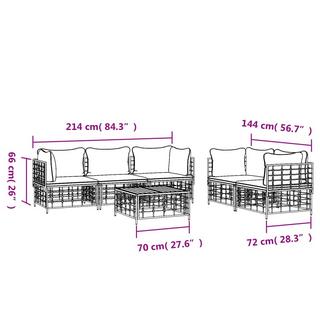 VidaXL set mobili da giardino Polirattan  