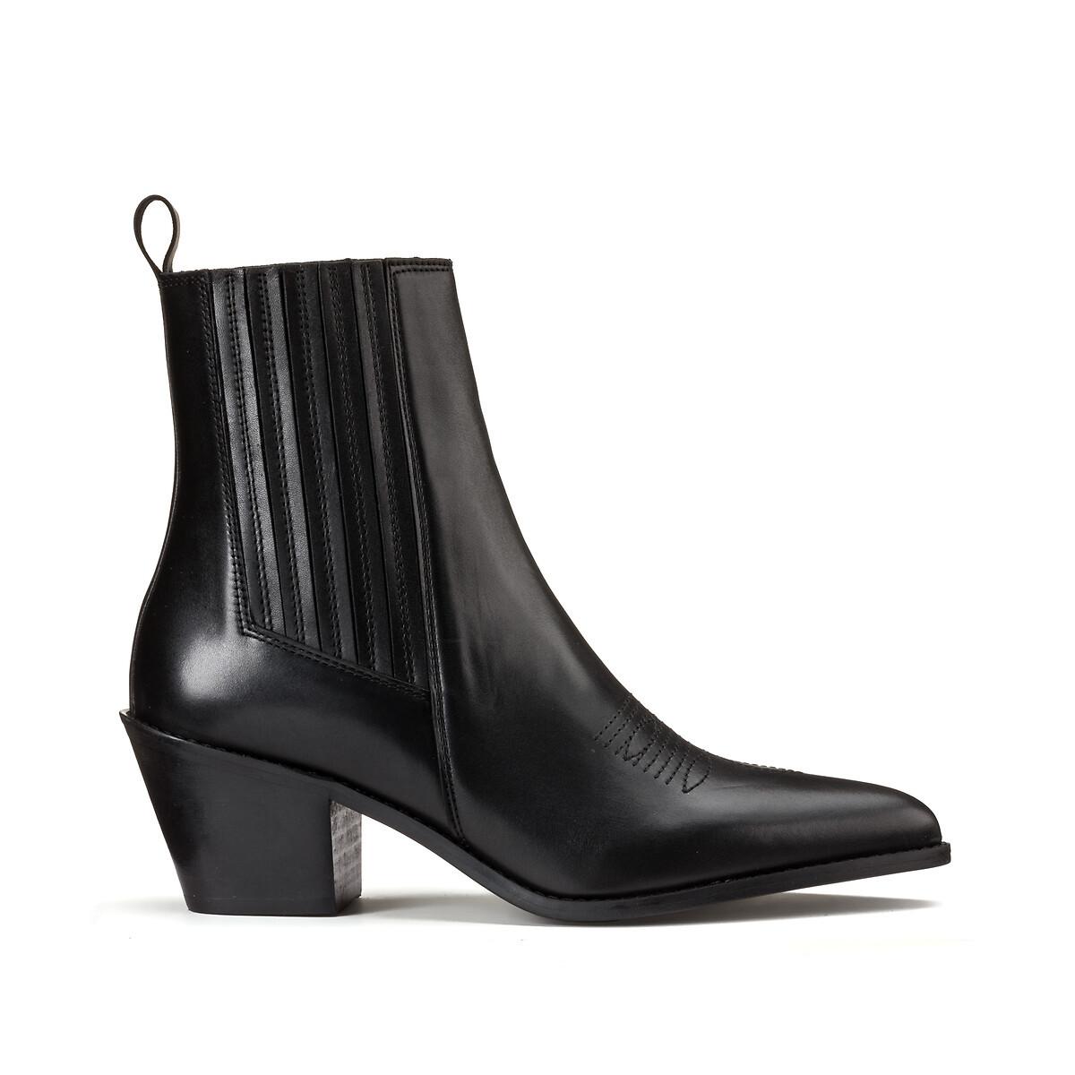 La Redoute Collections  Boots western en cuir 