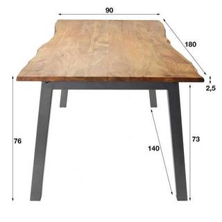 mutoni Table en bois massif Edge 180x90  